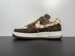 NIKE X OFF WHITE X LOUIS VUITTON - AIR FORCE 1 " BROWN DAMIER AZUR "