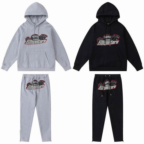 TRAPSTAR TRACKSUIT LOGO RED SHOOTERS *GREY/BLACK*